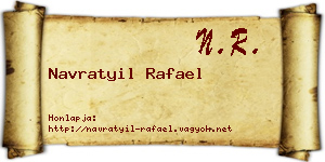 Navratyil Rafael névjegykártya